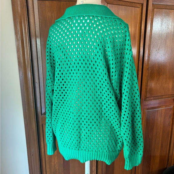 Aerie Open Knit Polo Sweater - Picture 3 of 5